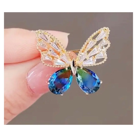 BLUE BUTTERFLY BROOCH - Picture 2 of 4